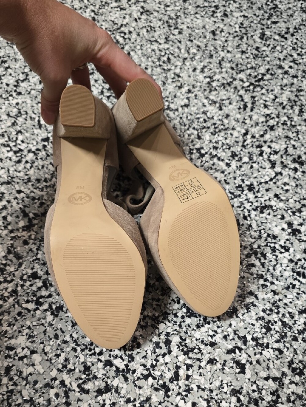 MICHAEL Michael Kors Taupe Suede Ankle-Strap Heels - Picture 3 of 3